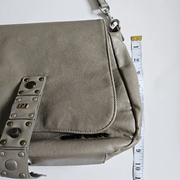 Miss Sixty Gray Leather Shoulder Bag 2000's y2k - Picture 7 of 11